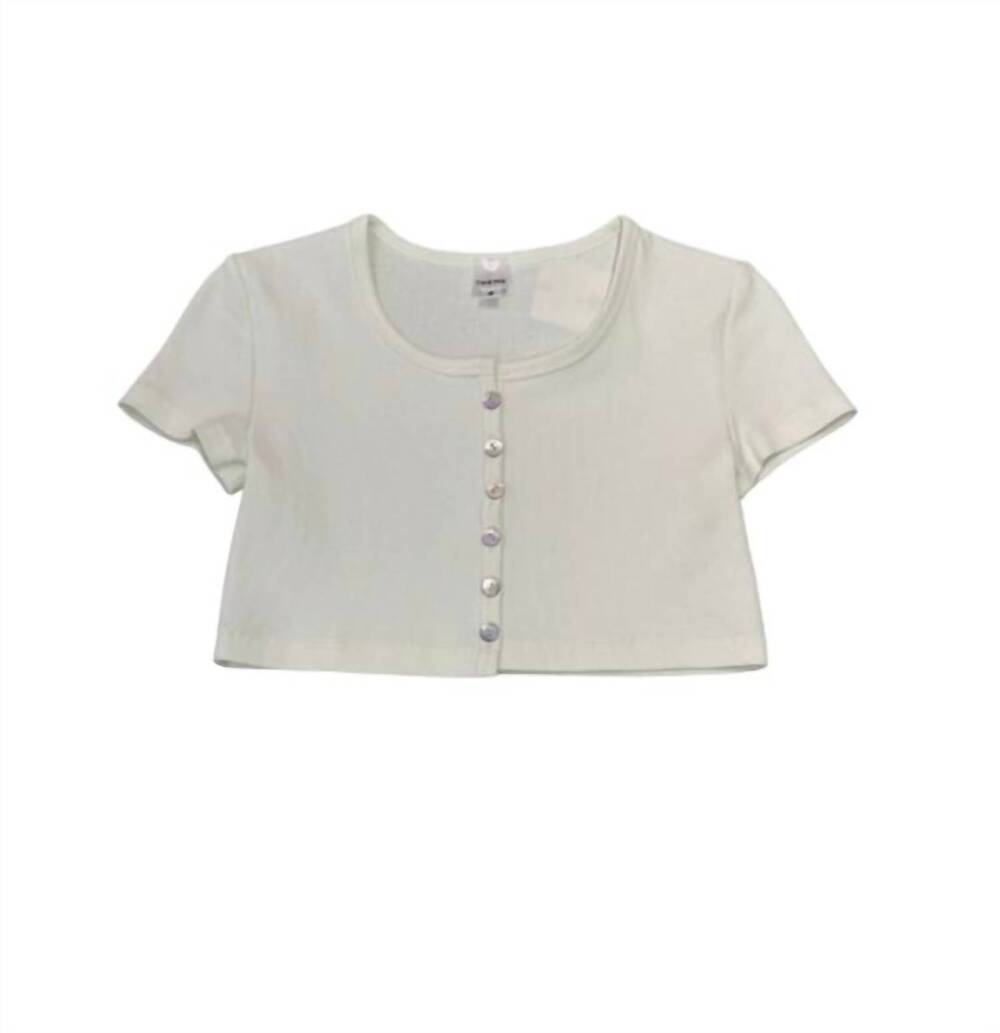 NEW THEME kids michaela ribbed top in white